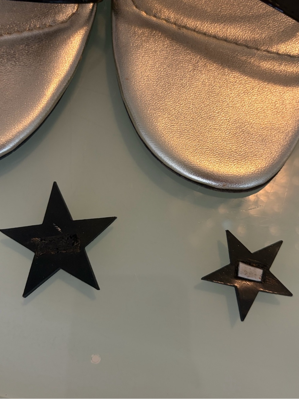 Saint Laurent Black Patent Star-Strap Heels - Picture 7 of 7